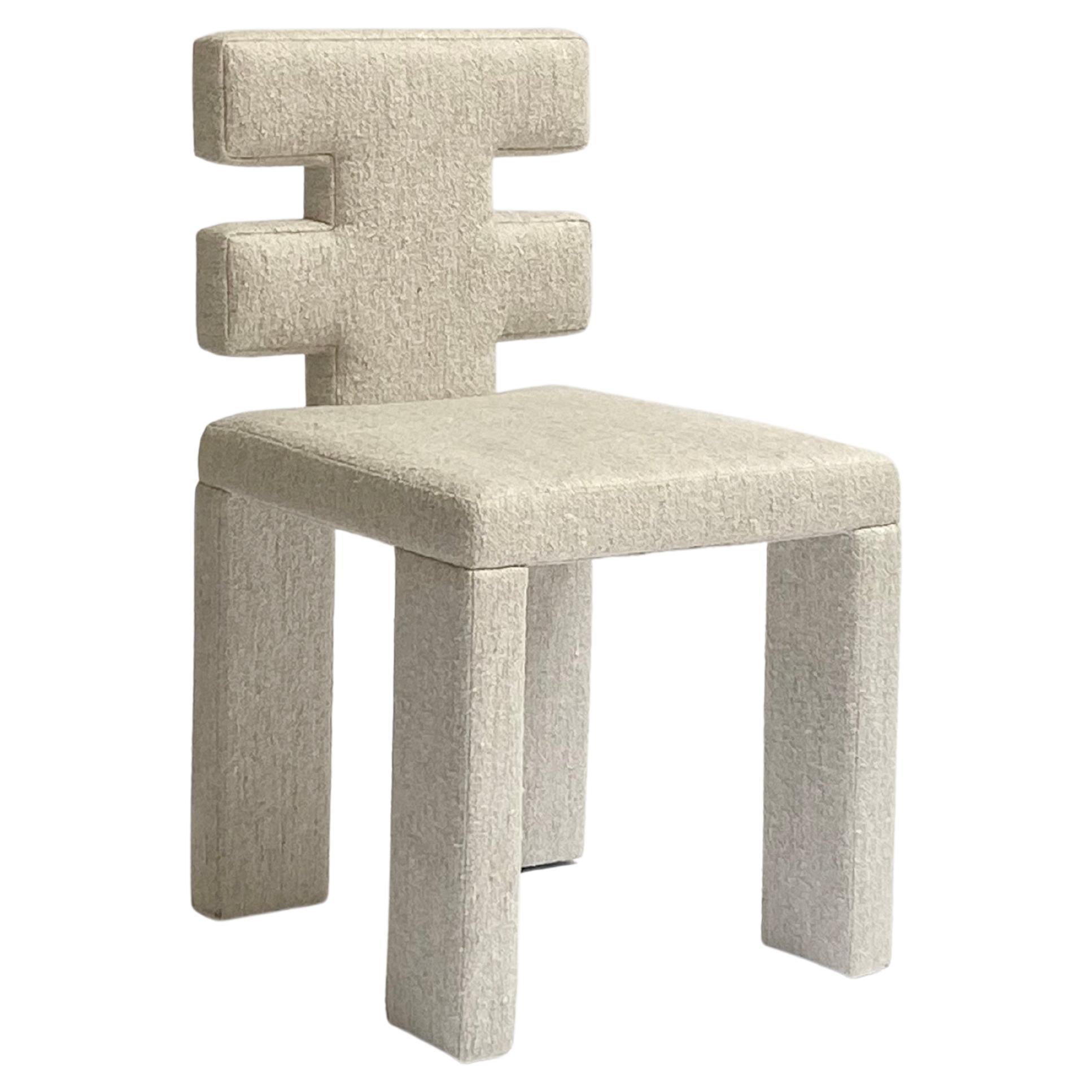 IN STOCK _ H Dining Chair in White Boucle by Estudio Persona