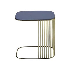 In Stock in LA, Comb Blue Frame Side Table by Gordon Guillaumier, Made in Italy 