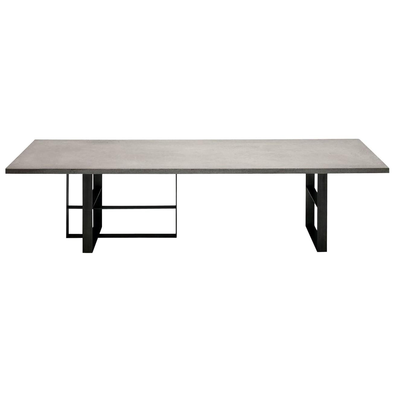 In Stock in Los Angeles, Grey Dining Table by Mist-o, Made in Italy