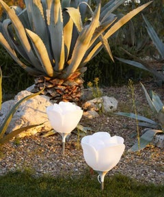 In Stock in Los Angeles, Baby Love White Rose Outdoor Small Garden Floor Lamp