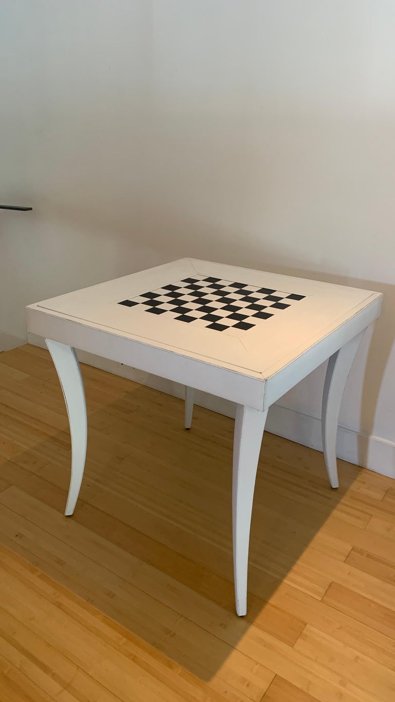 In Stock in Los Angeles, Backgammon White Leather Game Table by Renzo  Romagnoli at 1stDibs | renzo romagnoli backgammon, renzo romagnoli poker set