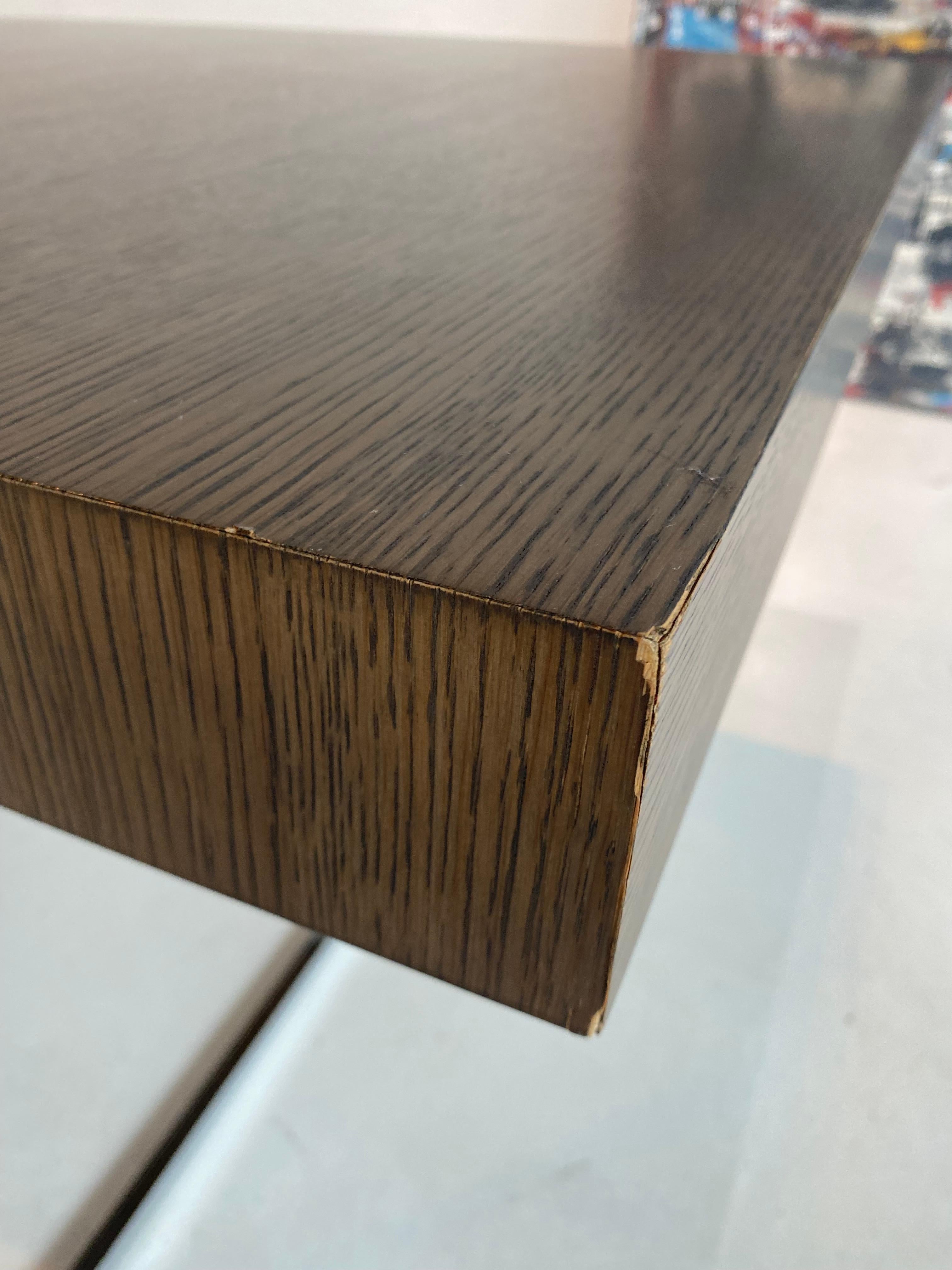 In stock in Los Angeles, B&B Italia Athos Table Brown Oak & Chrome by Paola Piva 5