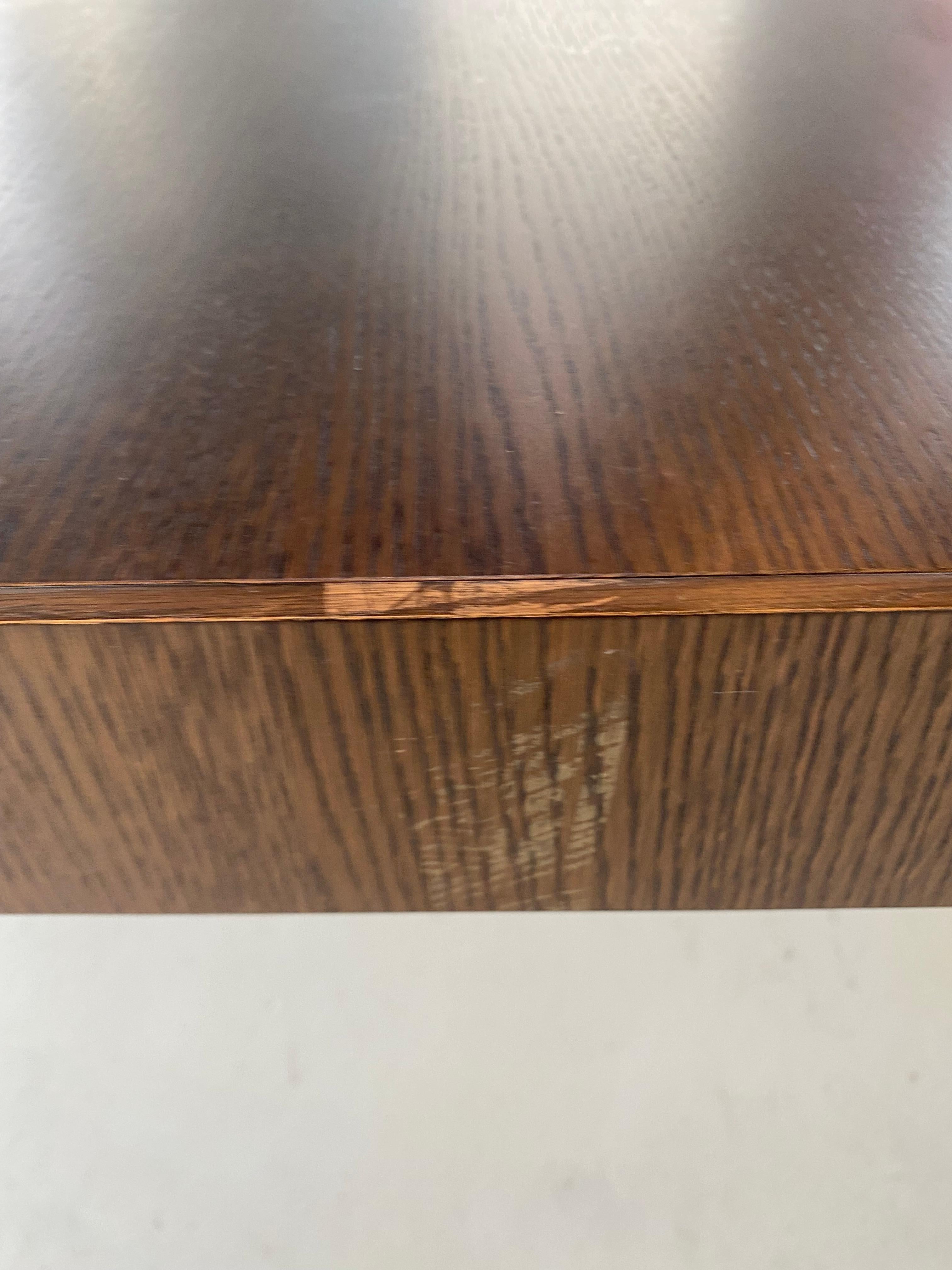 In stock in Los Angeles, B&B Italia Athos Table Brown Oak & Chrome by Paola Piva 11