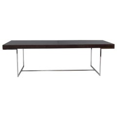 In stock in Los Angeles, B&B Italia Athos Table Brown Oak & Chrome by Paola Piva
