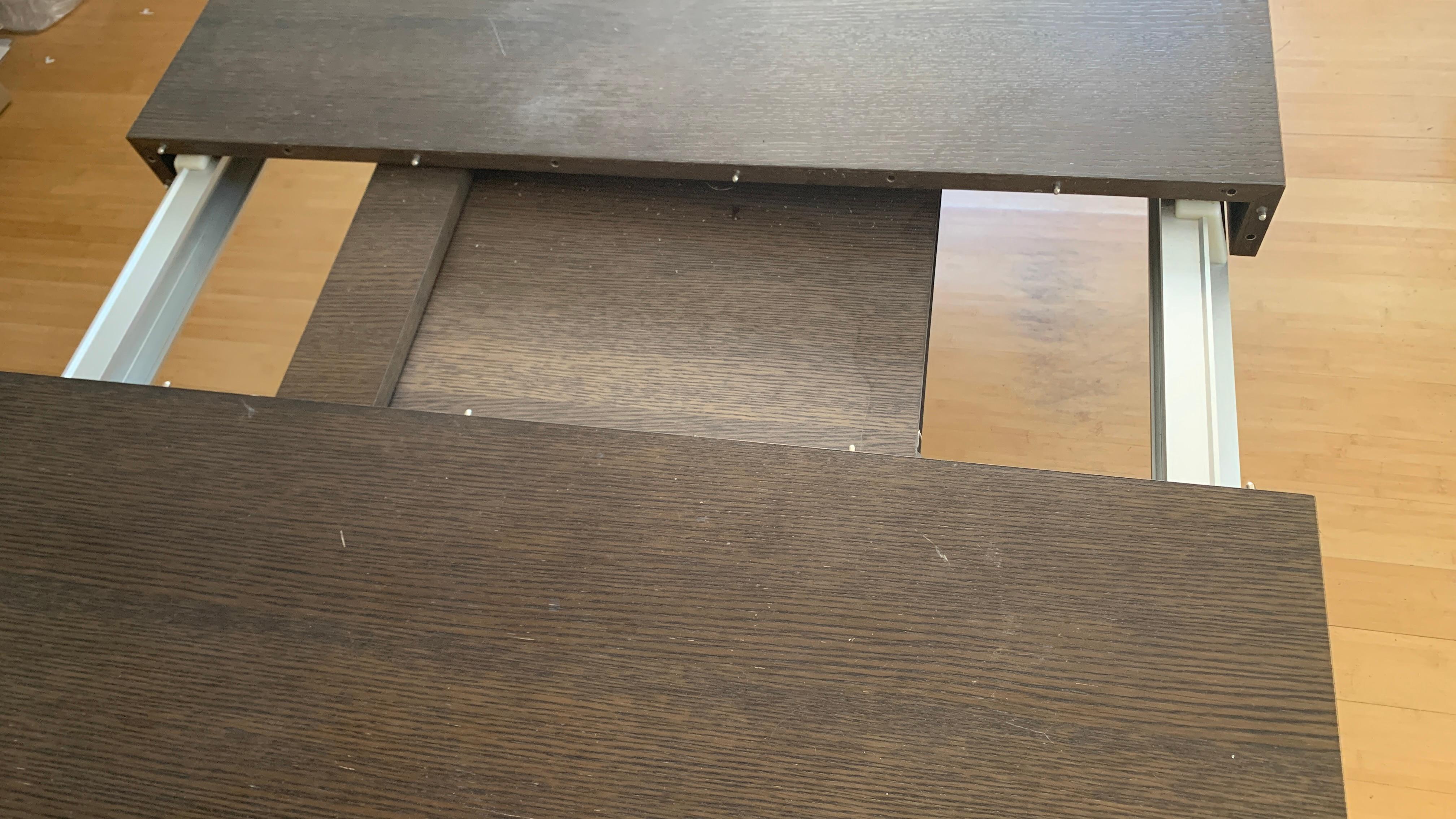 In stock in Los Angeles, B&B Italia Athos Table Brown Oak & Chrome by Paola Piva In Fair Condition In Beverly Hills, CA