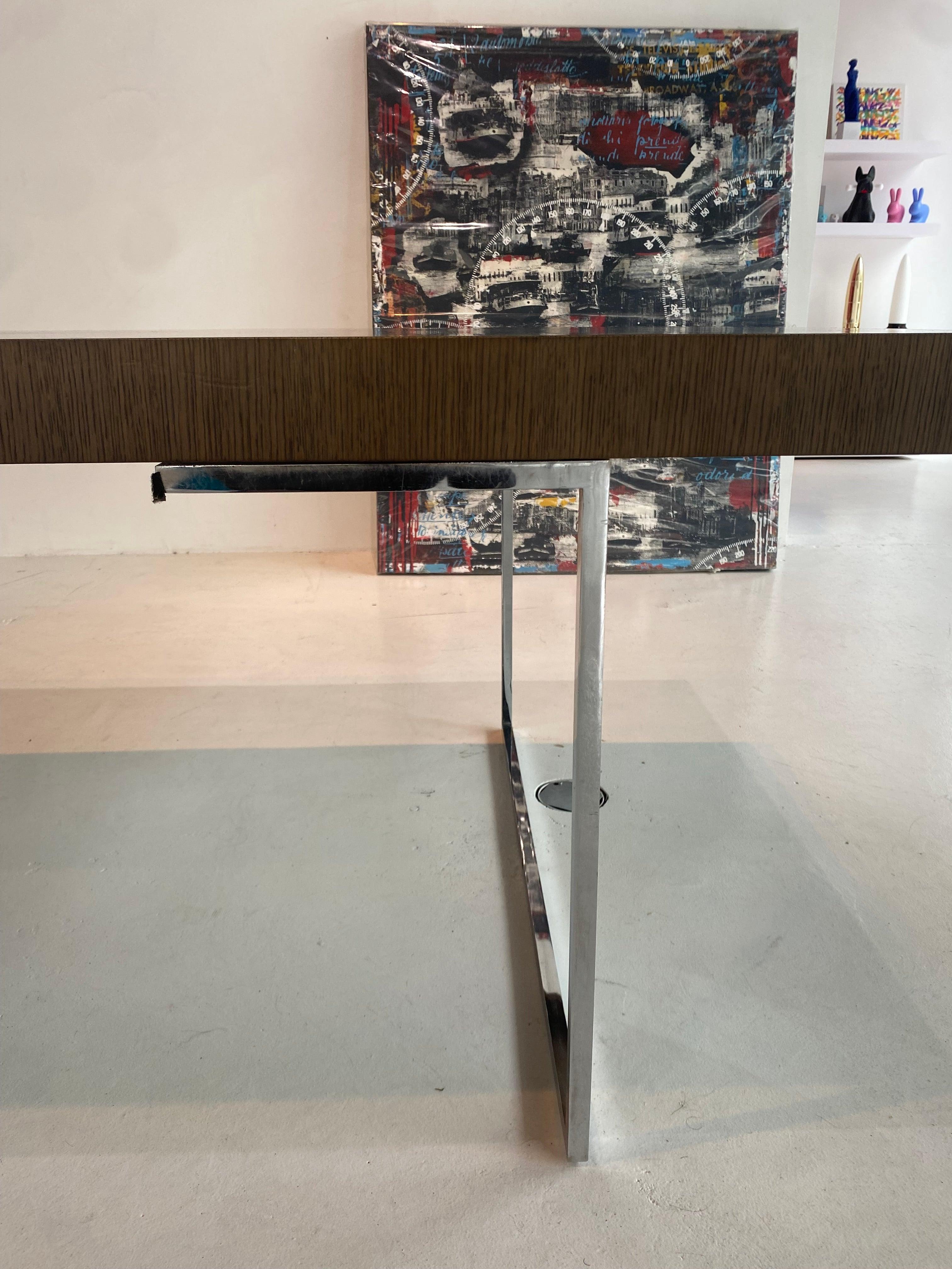 Modern In stock in Los Angeles, B&B Italia Athos Table Brown Oak & Chrome by Paola Piva