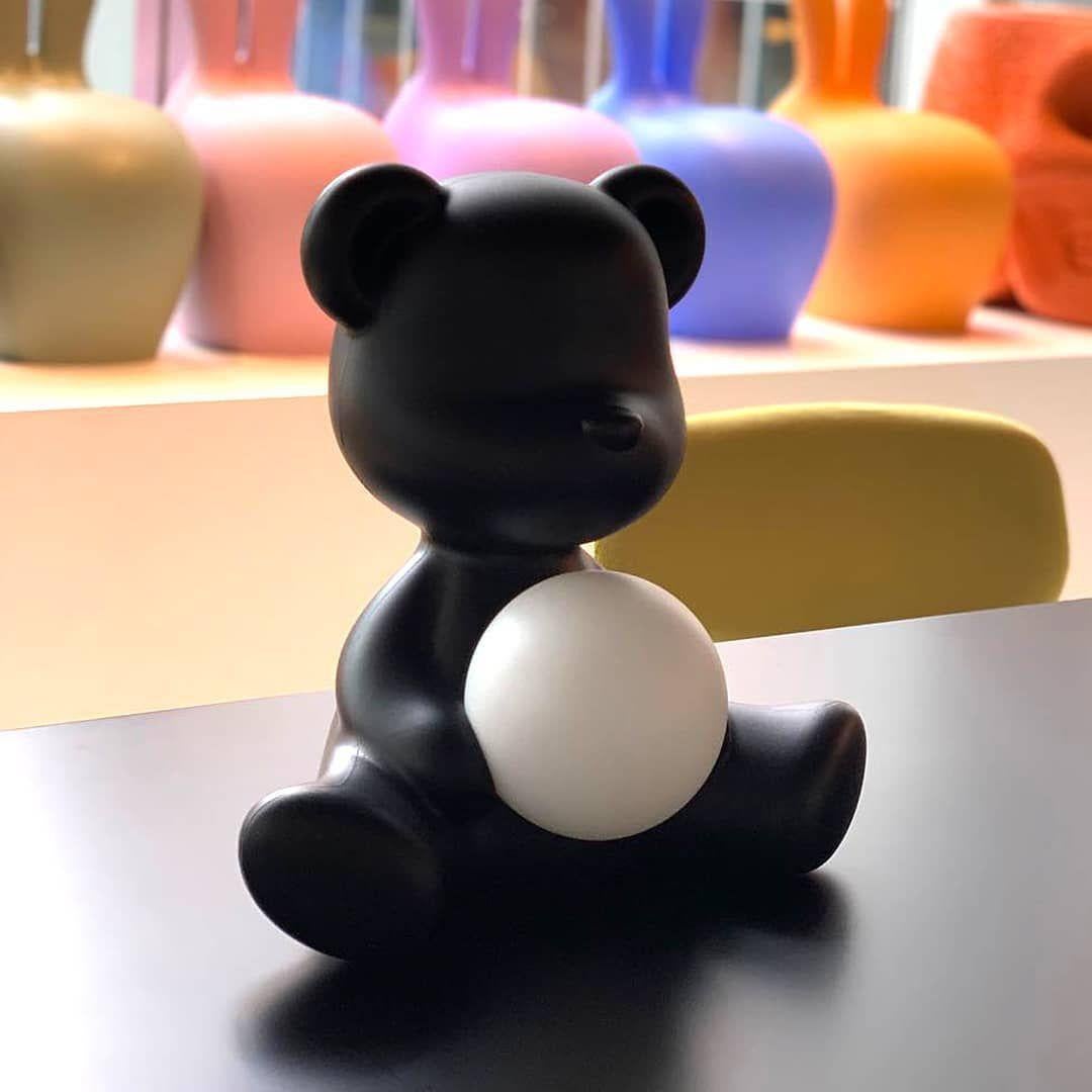 Modern In Stock in Los Angeles, Black Teddy Bear Lamp LED Rechargeable, Made in Italy
