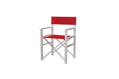 In Stock in Los Angeles, Calipso Red/White Outdoor Director's Chair