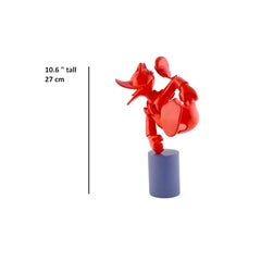 In Stock in Los Angeles, Donald Duck Monochrome Red Pop Sculpture Figurine