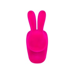 In Stock in Los Angeles, Fuschia Velvet Rabbit Chair, by Stefano Giovannoni