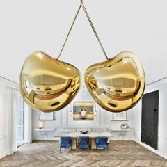 In Stock in Los Angeles, Gold Cherry Lamp Designed by Nika Zupanc, Made in Italy