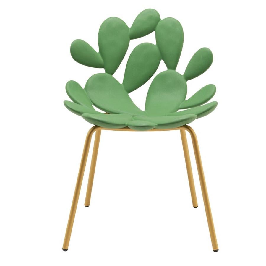 In Stock in Los Angeles, Green / Brass Cactus Chair by Marcantonio Made in Italy