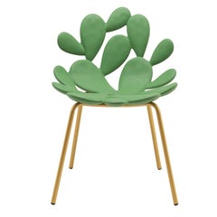 In Stock in Los Angeles, Green / Brass Cactus Chair by Marcantonio Made in Italy