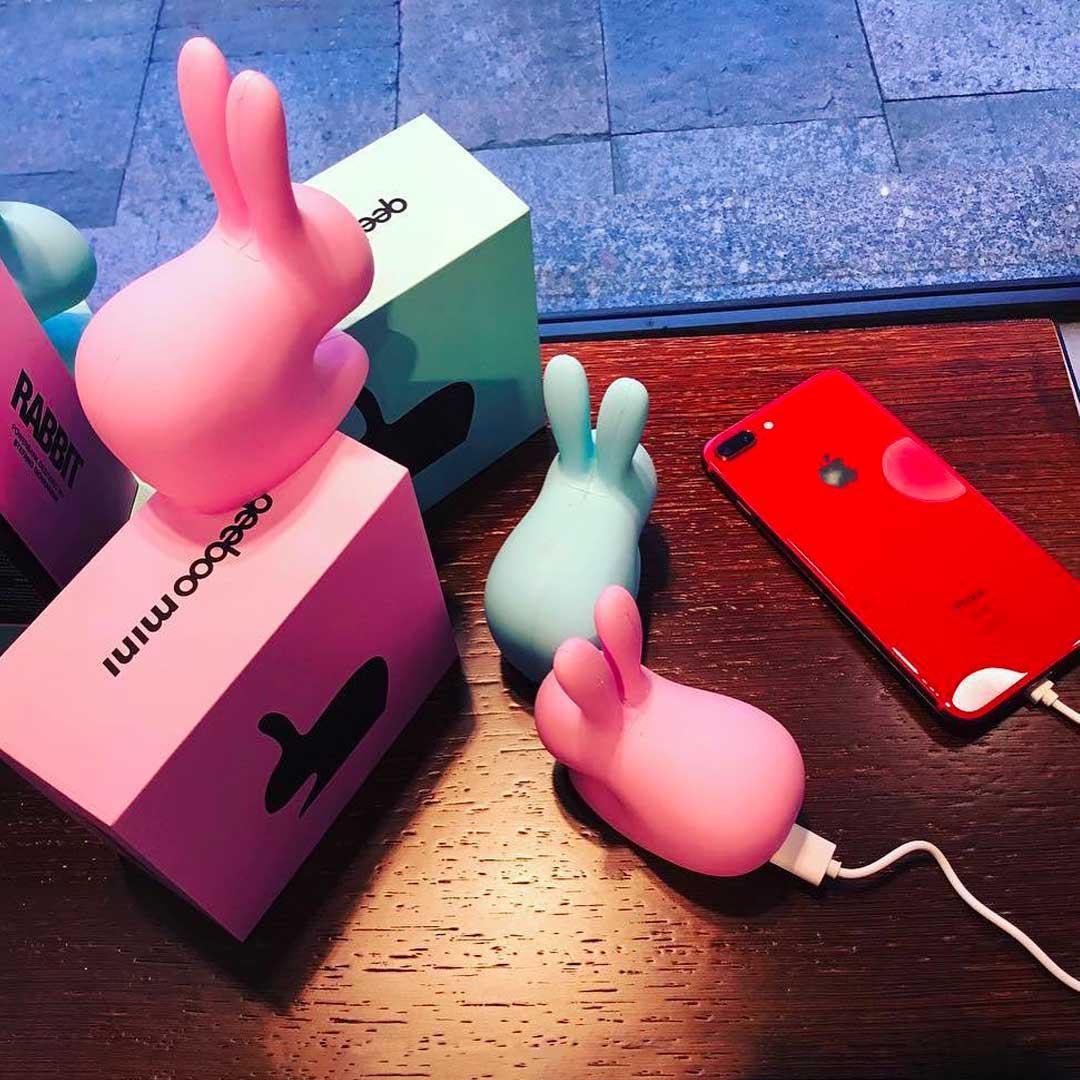 In Stock in Los Angeles, Green Rabbit Mini Portable Charger In New Condition For Sale In Beverly Hills, CA