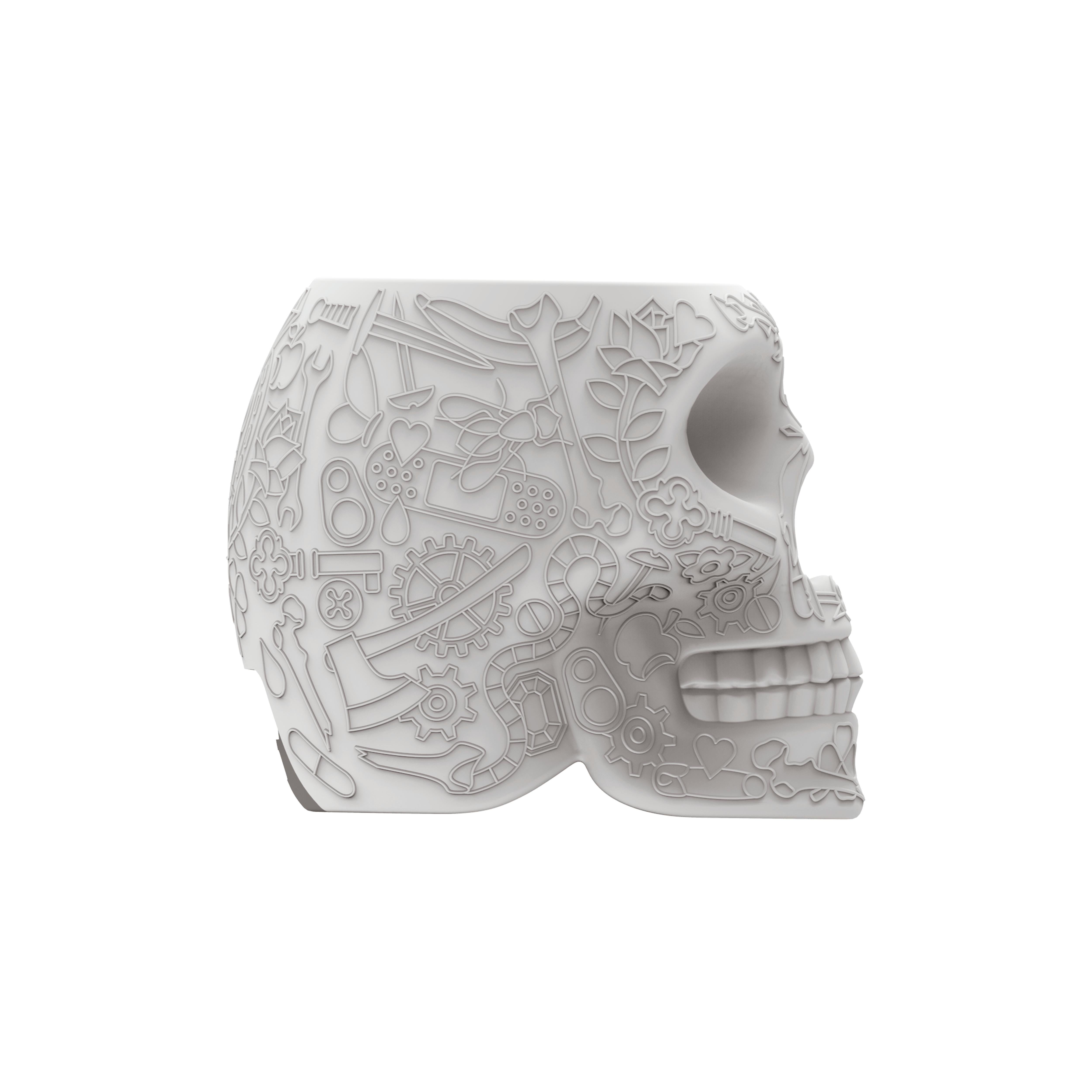 Modern in Stock in Los Angeles, Grey Mexico Skull Mini Portable Charger