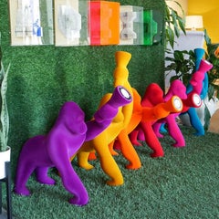 In Stock in Los Angeles, Kong XS, Gorilla Fuchsia Velvet Table Lamp