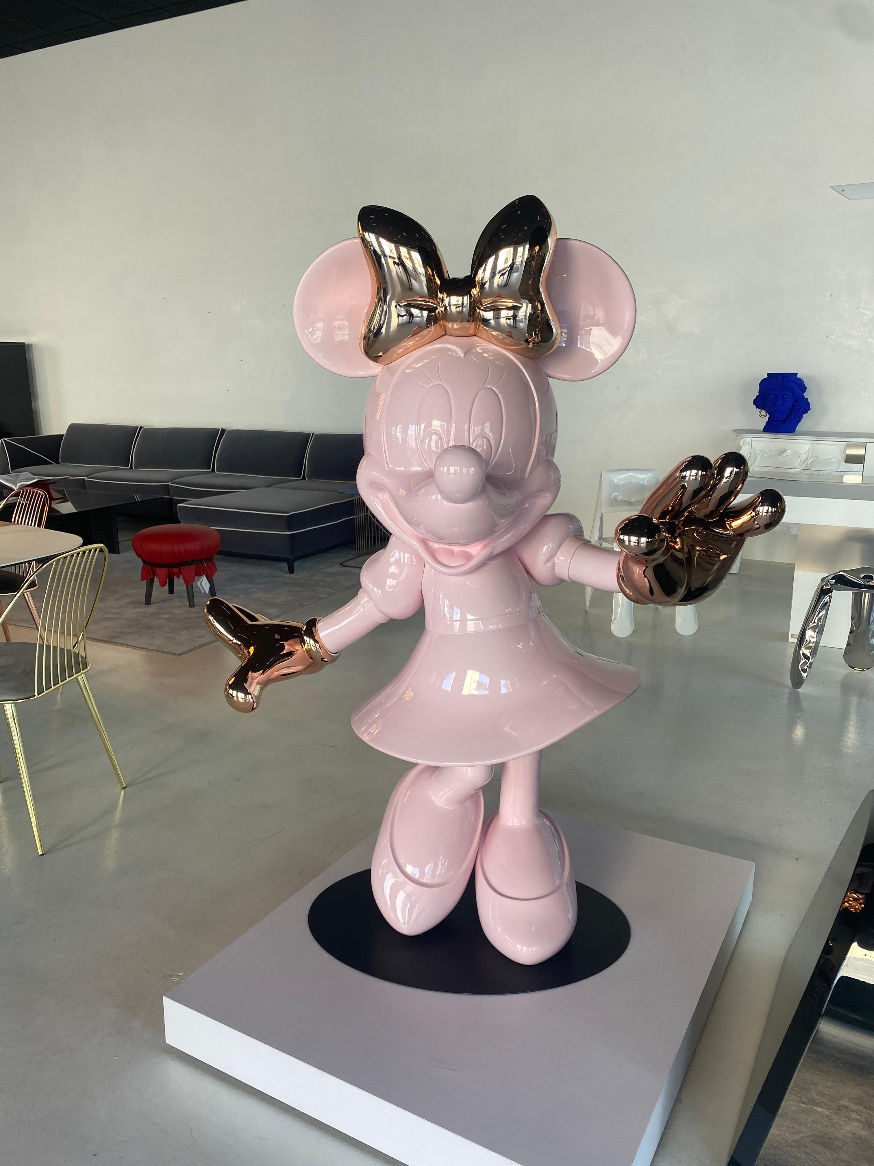 Resin In Stock in Los Angeles, Life-Size 4.6 Ft Tall Glossy Pink Minnie, Pop Sculpture