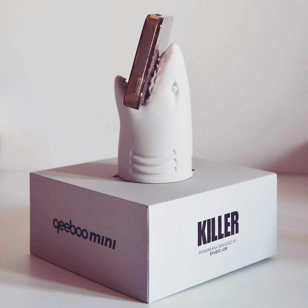 Italian In Stock in Los Angeles, Light Blue Killer Shark Mini Portable Charger