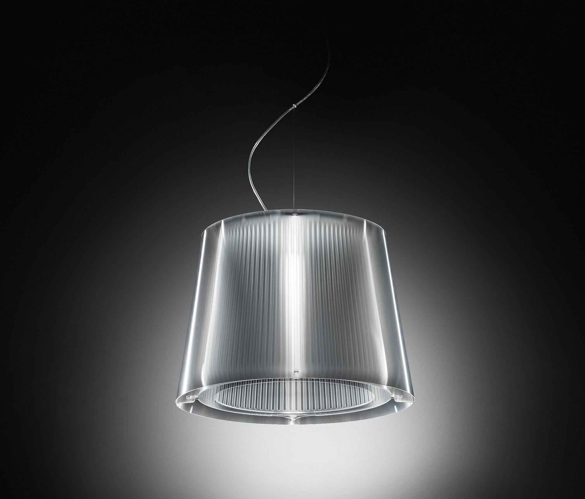 Modern In Stock in Los Angeles, Liza Transparent Suspension Lamp, Made in Italy