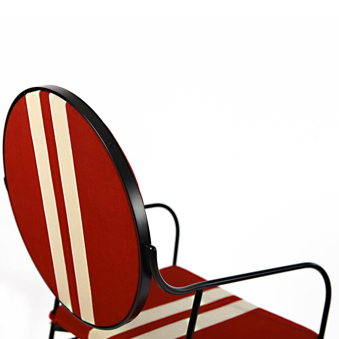 Italian In Stock in Los Angeles, Luigina Red/White Sport Stripe Chair