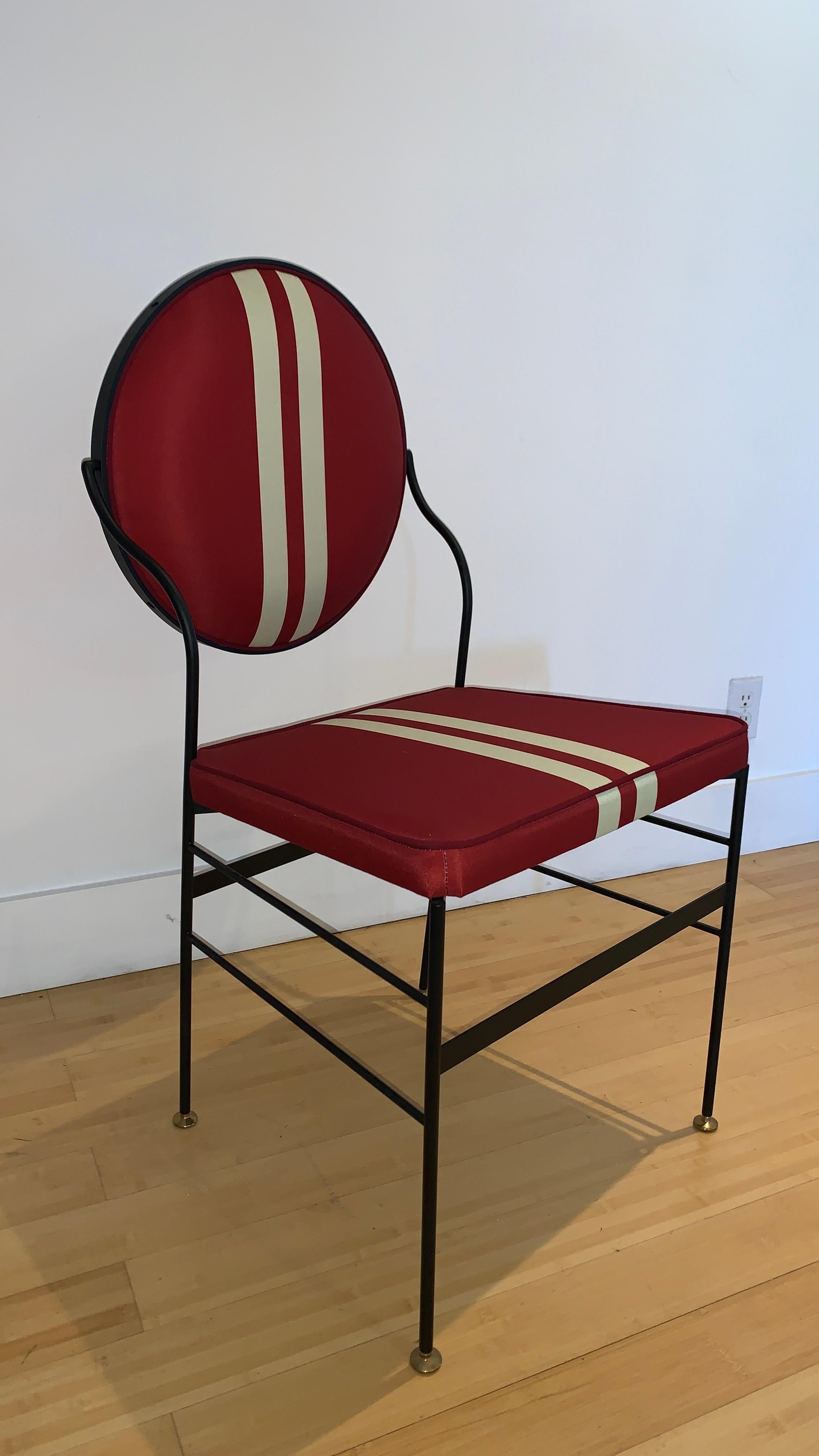 In Stock in Los Angeles, Luigina Red/White Sport Stripe Chair 1