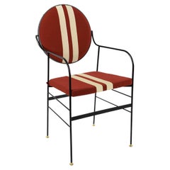 In Stock in Los Angeles, Luigina Red/White Sport Stripe Chair