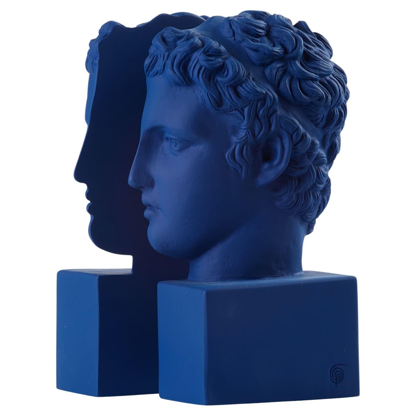 In Stock in Los Angeles, Marathon Boy Set of 2 Bookends in Blue