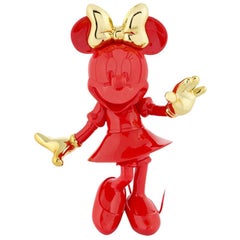 In Stock in Los Angeles, Minnie Mouse Red / Gold, Pop Sculpture Figurine
