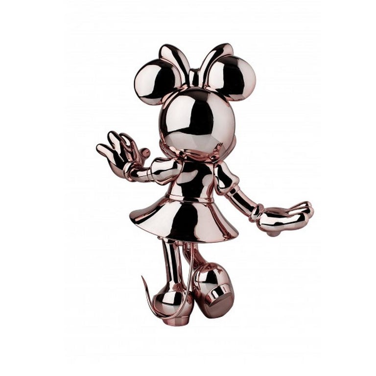 Modern In Stock in Los Angeles, Minnie Mouse Rose Gold Metallic, Pop Sculpture Figurine For Sale