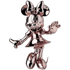 En stock à Los Angeles, figurine de Minnie Mouse en or rose métallique, sculpture pop