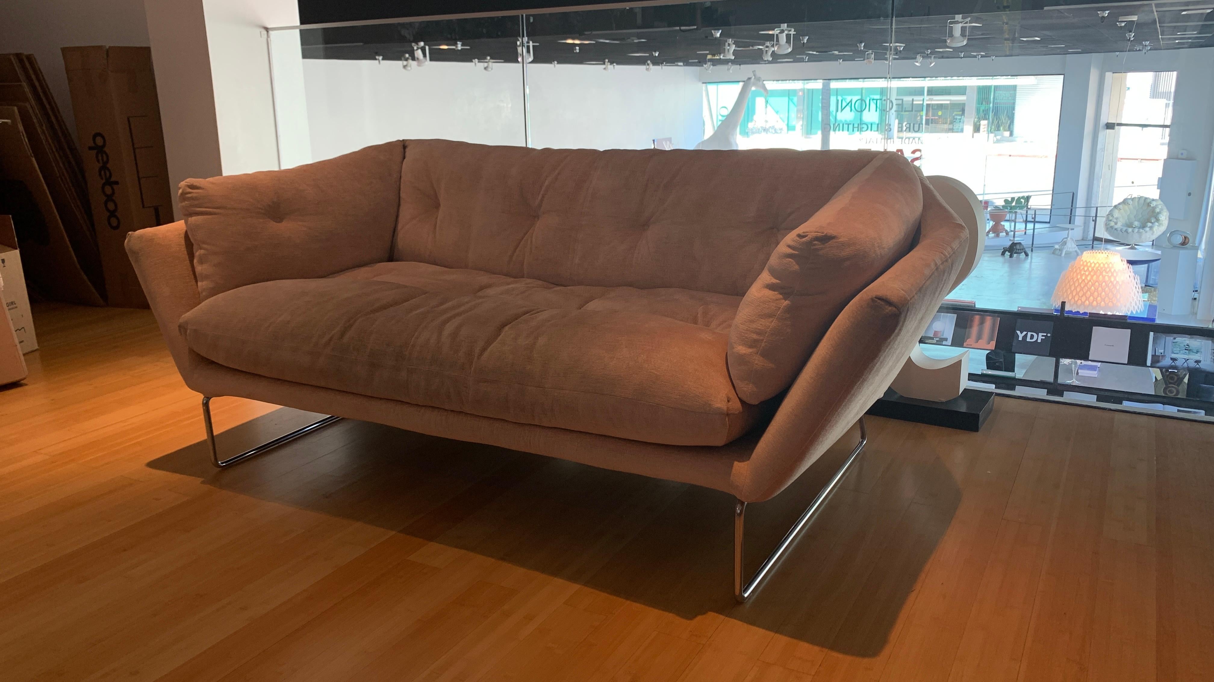 Italian In Stock in Los Angeles, Pink Velvet New York Suite Sofa by Sergio Bicego