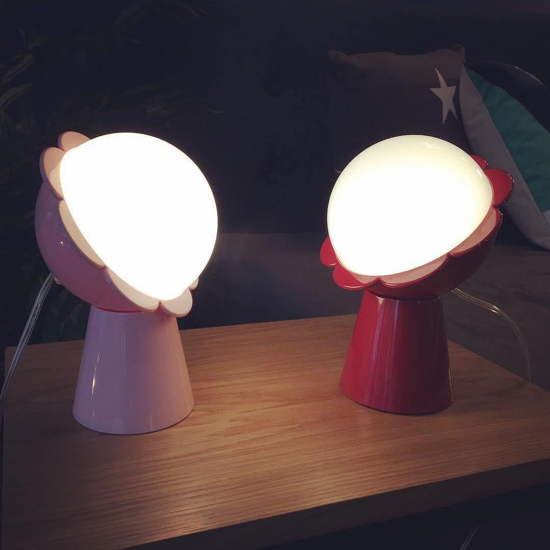 Italian In Stock in Los Angeles, Red Daisy Lamp with LED by Nika Zupanc