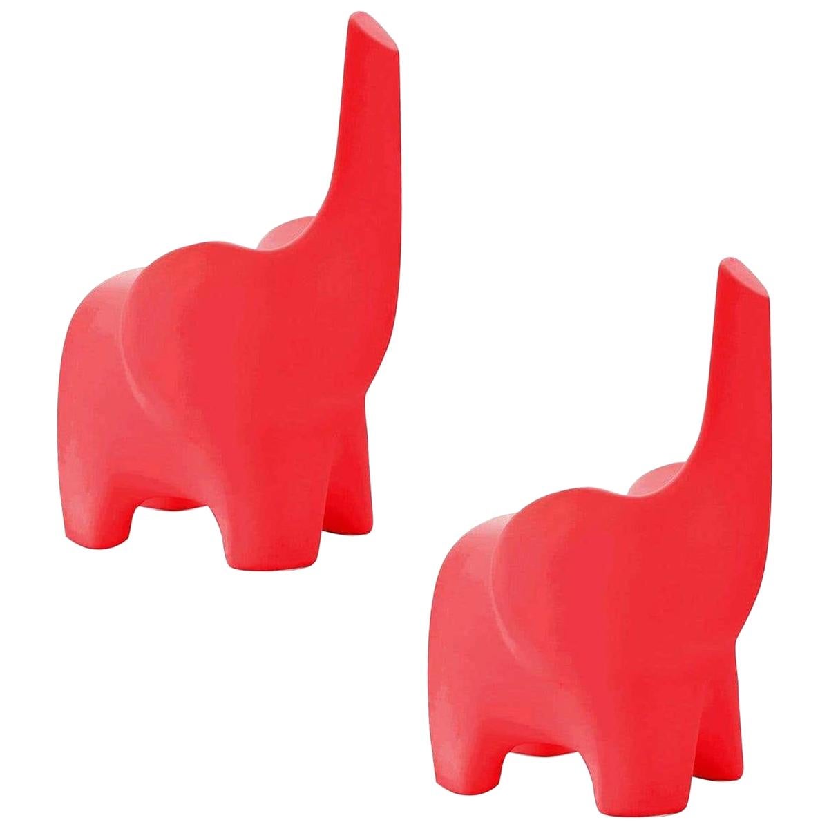 Set of 2 Tino, Red Elephant Children Chair For Sale