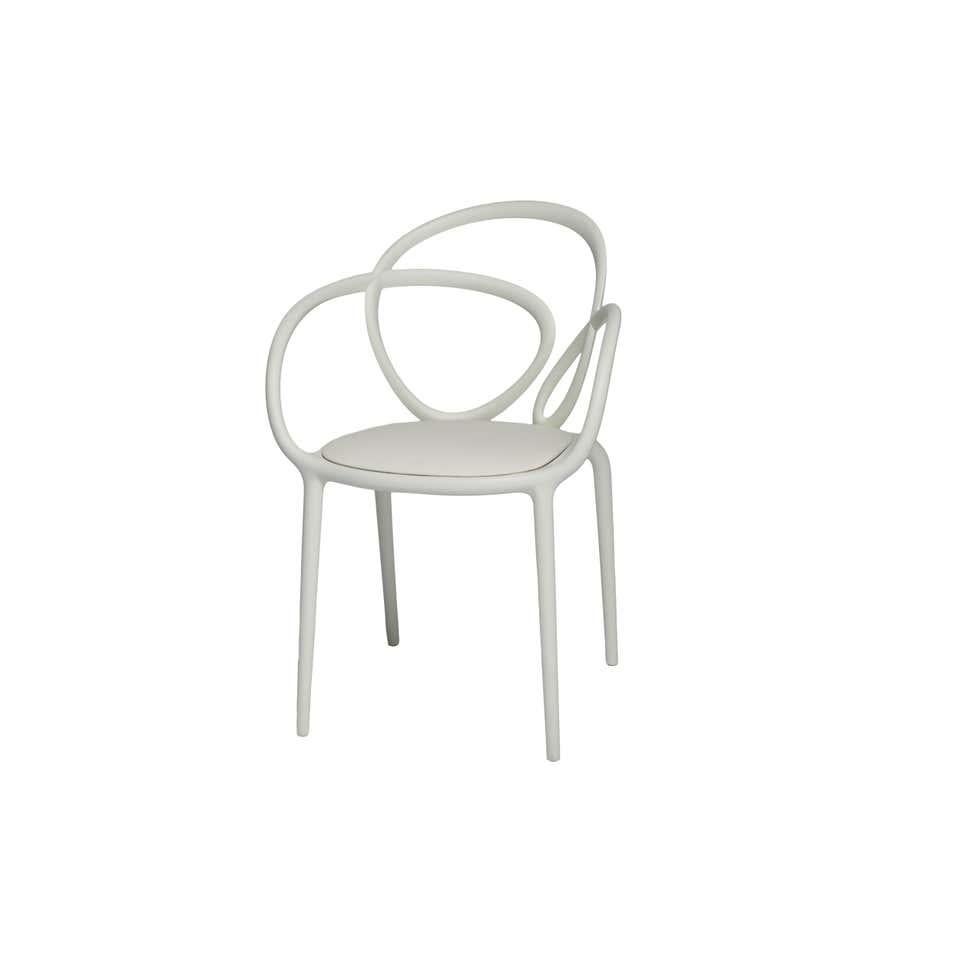 Ensemble de 2 fauteuils rembourrés en boucles blanches, fabriqués en Italie Neuf - En vente à Beverly Hills, CA