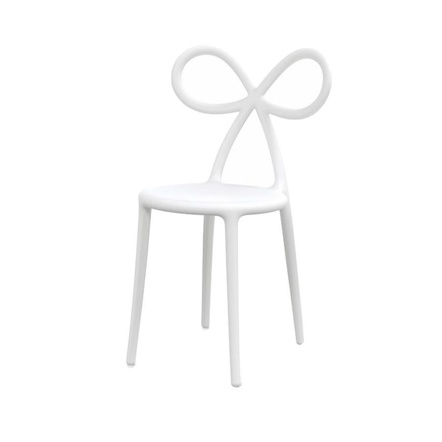 Set of 4 White Ribbon Chairs, Designed by Nika Zupanc, Made in Italy  In New Condition For Sale In Beverly Hills, CA