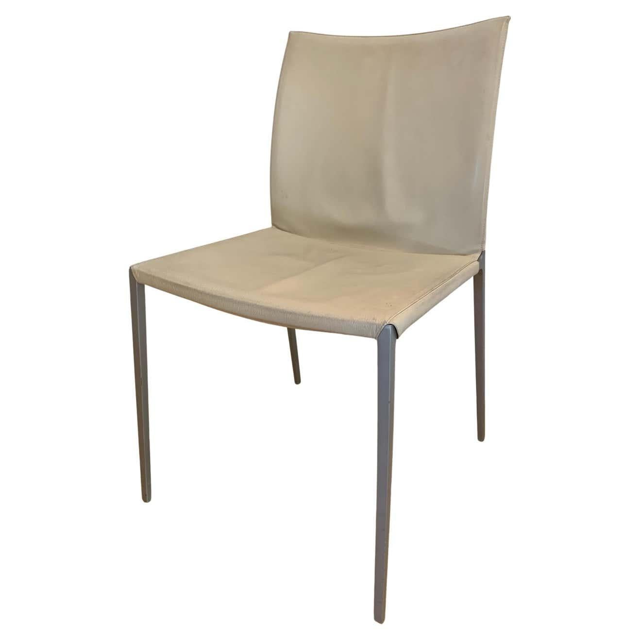 Modern In Stock in Los Angeles, Set of 6 Lia Leather Dining Chair by Roberto Barbieri