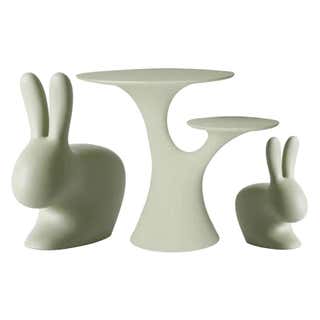 Set of White Rabbit Chairs and Table, Made in Italy For Sale at 1stDibs