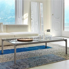 En stock en Los Ángeles, Mesa baja de cristal Slim, diseñada por Matthias Demacker