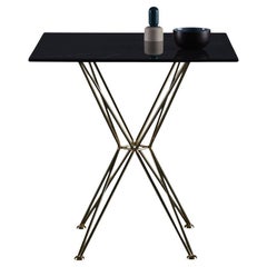 In Stock in Los Angeles, Star Black Marble Side Table, Made in Italy 