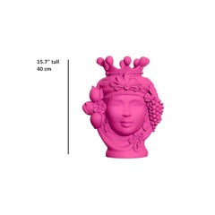 Vaso in terracotta rosa Stefania Boemi, Made in Italy