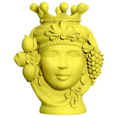 Stefania Boemi Jarrón de terracota amarillo, Made in Italy