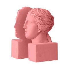 In Stock in Los Angeles, Venus Statue Set of 2 Bookends in Rose Pink