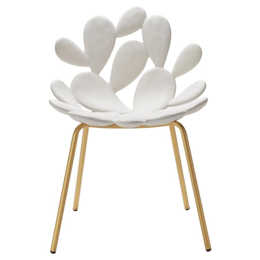 In Stock in Los Angeles, White / Brass Cactus Chair by Marcantonio Made in Italy