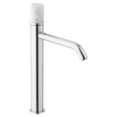 In Stock in Los Angeles, White Matte Marble Single Lever High Basin Mixer