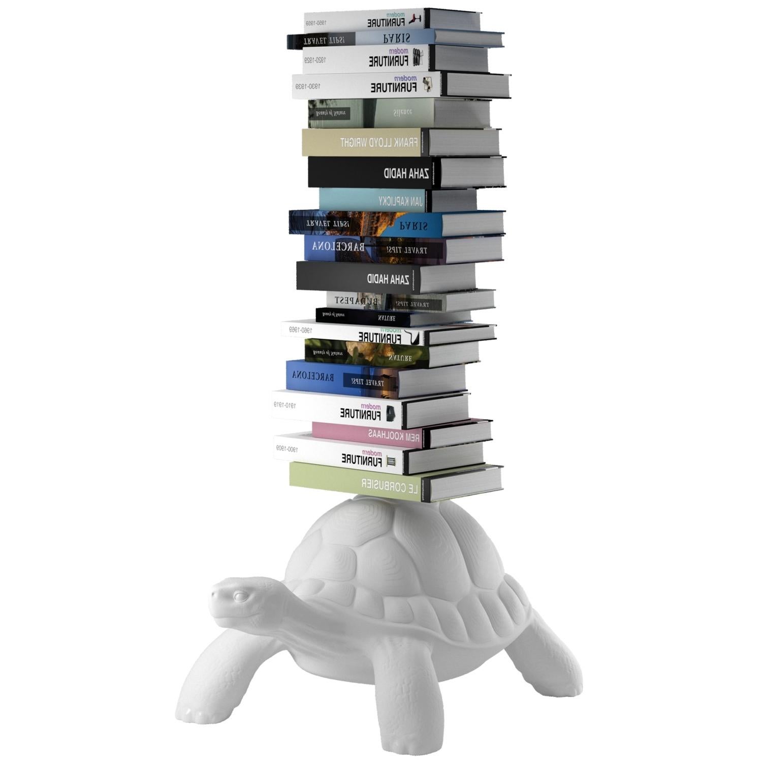 Modern White Turtle Bookcase, by Marcantonio, Made in Italy For Sale