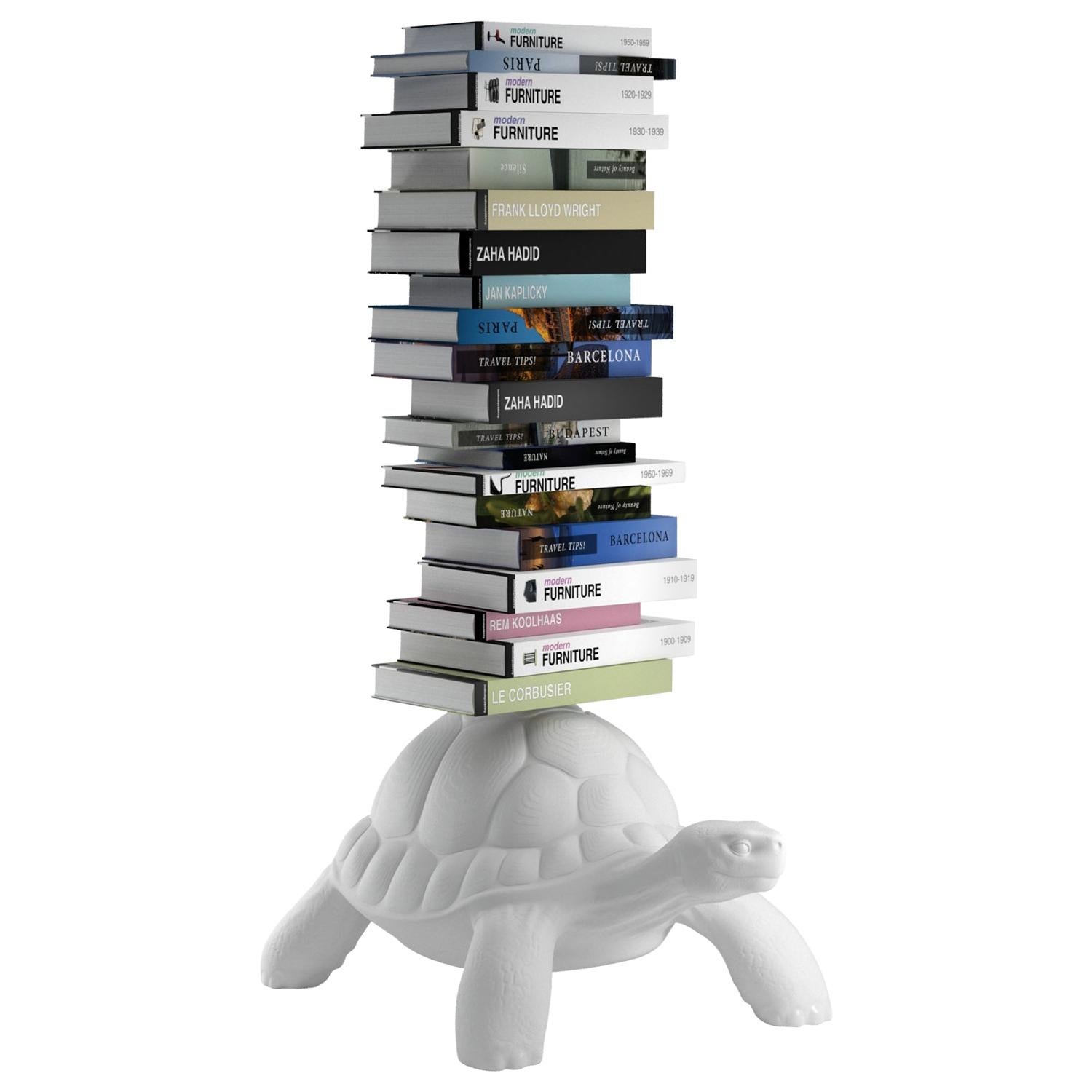 White Turtle Bookcase, by Marcantonio, Made in Italy