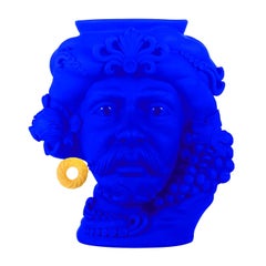 En Stock en Los Angeles, Jarrón de Terracota Pirata Azul y Oro