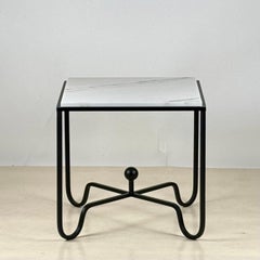 In-Stock Iron and Marble 'Entretoise' Side Table by Design Frères