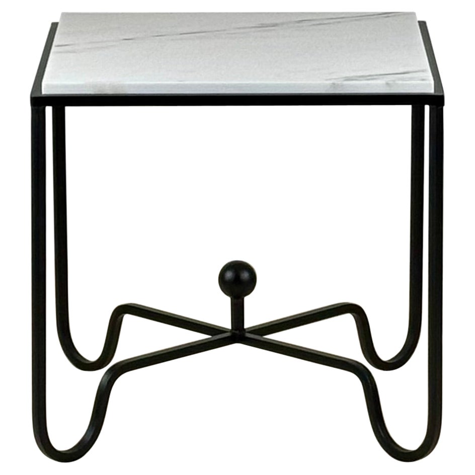 Mesa auxiliar "Entretoise" de hierro y mármol de Design Frères en stock en venta