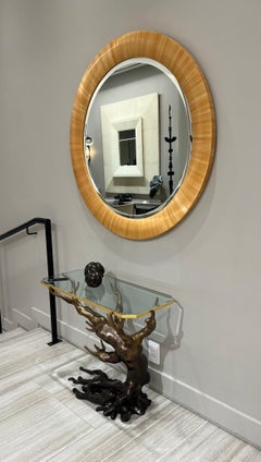 Honey Gold Straw Marquetry Galucha Mirror by Elan Atelier (Preorder)